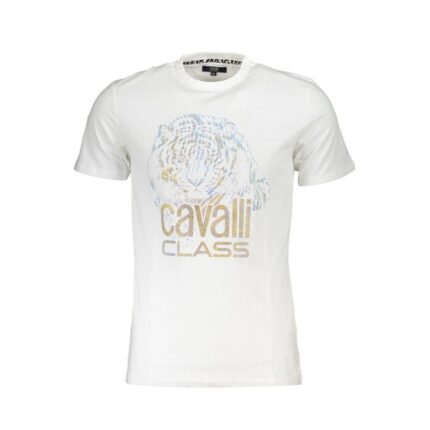 Cavalli Class White Cotton T-Shirt