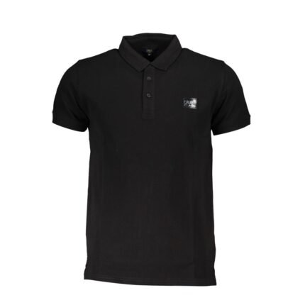 Cavalli Class Black Cotton Polo Shirt