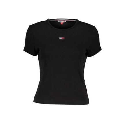 Tommy Hilfiger Black Cotton Tops & T-Shirt