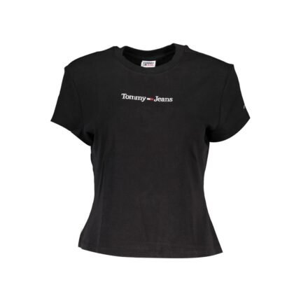 Tommy Hilfiger Black Cotton Tops & T-Shirt